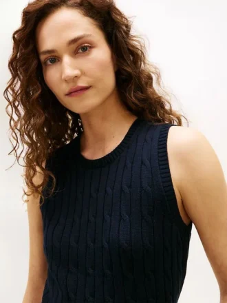 Gilet in maglia a trecce