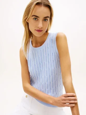 Gilet in maglia a trecce