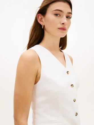 Gilet slim fit in misto lino