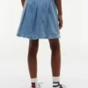 Gonna in denim a pieghe per bambina
