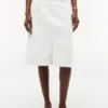 Gonna in denim bianco con cintura Gonna in denim bianco con cintura