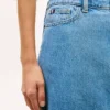 Gonna midi in denim con orlo grezzo Gonna midi in denim con orlo grezzo