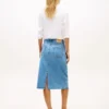 Gonna midi in denim con orlo grezzo Gonna midi in denim con orlo grezzo