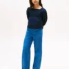 Jeans a gamba larga senza bottoni per bambina Jeans a gamba larga senza bottoni per bambina