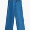 Jeans a gamba larga senza bottoni per bambina Jeans a gamba larga senza bottoni per bambina
