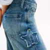 Jeans a vita alta a gamba larga con motivo a stelle per bambina Jeans a vita alta a gamba larga con motivo a stelle per bambina