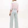 Jeans a vita alta con orlo grezzo e gamba larga Jeans a vita alta con orlo grezzo e gamba larga