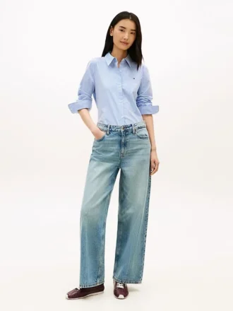 Jeans a vita alta e gamba larga