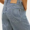 Jeans a vita alta e gamba larga con righe ferroviarie