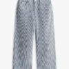 Jeans a vita alta e gamba larga con righe ferroviarie