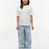 Jeans a vita bassa a righe a gamba larga per bambini