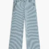 Jeans a vita bassa a righe a gamba larga per bambini