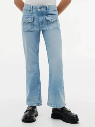 Jeans a zampa con tasche applicate per bambini