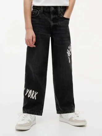 Jeans baggy Hilfiger con stampa graffiti per bambini