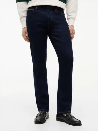 Jeans dritti con lavaggio indaco