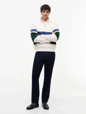 Jeans dritti con lavaggio indaco