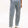 Jeans dritti larghi a righe ferroviarie Jeans dritti larghi a righe ferroviarie