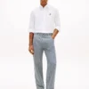 Jeans dritti larghi a righe ferroviarie Jeans dritti larghi a righe ferroviarie