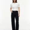Jeans dritti larghi a vita media in denim selvedge Jeans dritti larghi a vita media in denim selvedge
