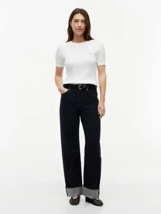 Jeans dritti larghi a vita media in denim selvedge Jeans dritti larghi a vita media in denim selvedge