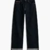 Jeans dritti larghi a vita media in denim selvedge Jeans dritti larghi a vita media in denim selvedge