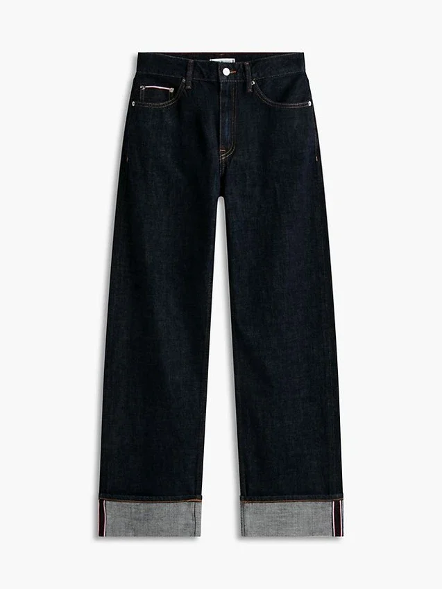 Jeans dritti larghi a vita media in denim selvedge Jeans dritti larghi a vita media in denim selvedge