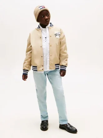 Jeans dritti lavati sbiancati per bambini