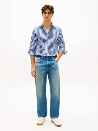 Jeans regular straight con cimosa