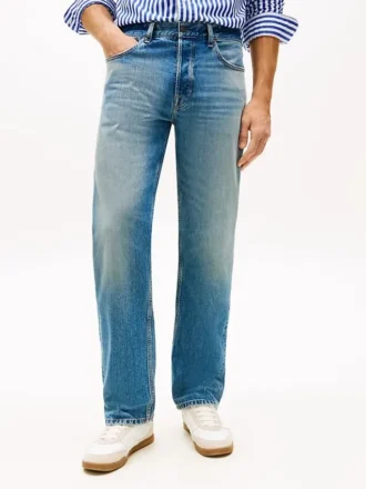 Jeans regular straight con cimosa