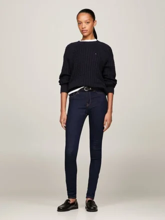 Jeans skinny a vita media con lavaggio scuro Jeans skinny a vita media con lavaggio scuro