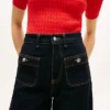 Jeans utility a vita alta, elasticizzati e a gamba larga Jeans utility a vita alta, elasticizzati e a gamba larga