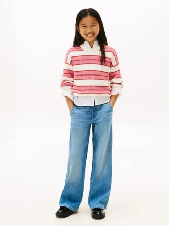 Jeans utility elasticizzati a gamba larga per bambini