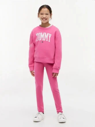Leggings da bambina con logo Tommy in stile college
