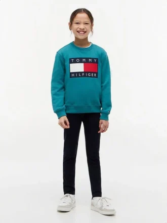 Leggings da bambina con logo Tommy in stile college