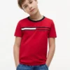 Maglietta con logo a strisce e bandiera per bambini