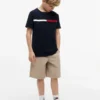 Maglietta con logo a strisce e bandiera per bambini