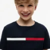 Maglietta con logo a strisce e bandiera per bambini