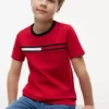 Maglietta con logo a strisce e bandiera per bambini