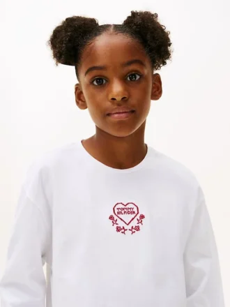 Maglietta da bambino con logo ricamato a forma di cuore
