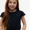 Maglietta da bambino con maniche rifinite a foglia di lattuga