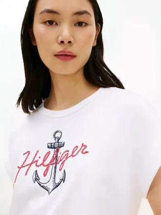 Maglietta Dolman con logo Hilfiger Anchor