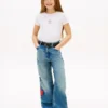 Maglietta per bambini con bandiera a stelle e strisce in strass Maglietta per bambini con bandiera a stelle e strisce in strass