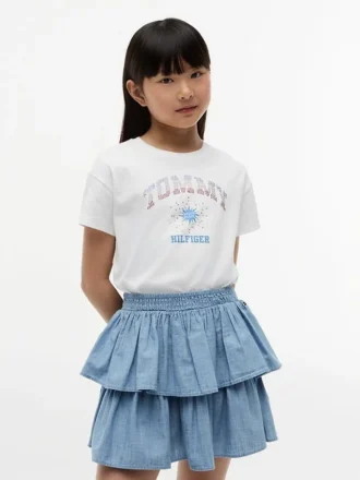 Maglietta per bambini con logo Tommy in strass
