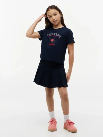 Maglietta per bambini con logo Tommy in strass