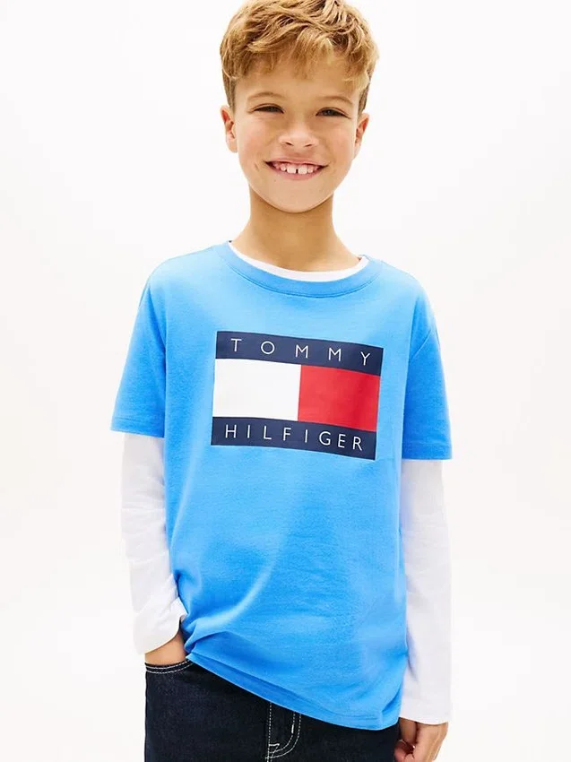 Maglietta Tommy Flag Logo per bambini Maglietta Tommy Flag Logo per bambini