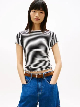 Maglietta Tommy Jeans con bordi a balza