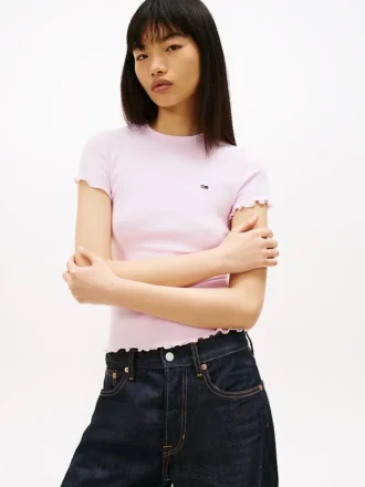 Maglietta Tommy Jeans con bordi a balza