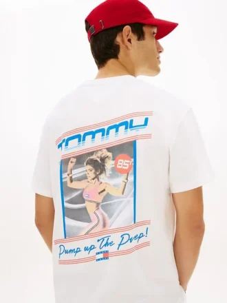 Maglietta Tommy Jeans Fitness con stampa
