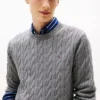 Maglione a collo rotondo con lavorazione a trecce