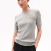 Maglione a maniche corte con lavorazione a trecce Maglione a maniche corte con lavorazione a trecce